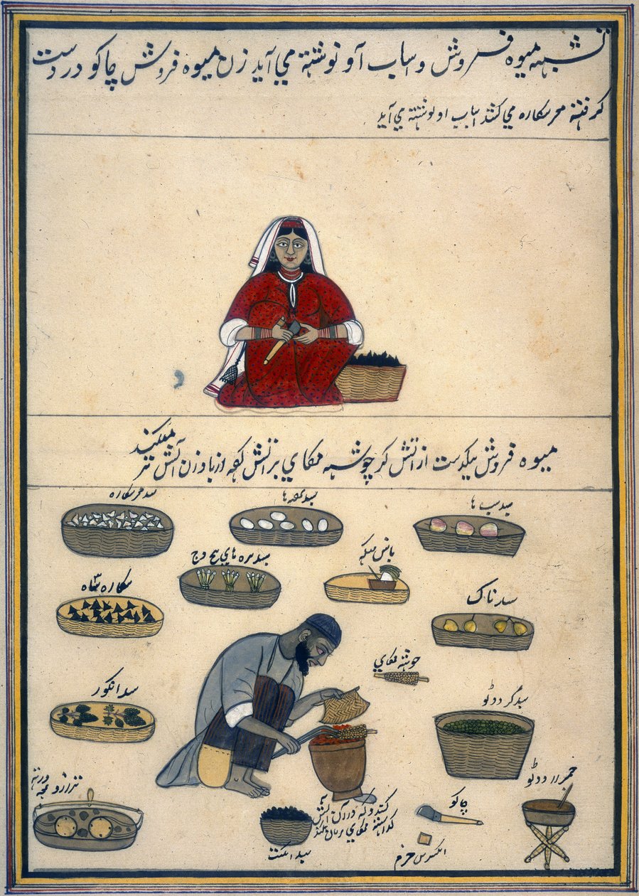 "Album of Kashmiri Trades", ca 1860 (akvarell på papper) av Indian School