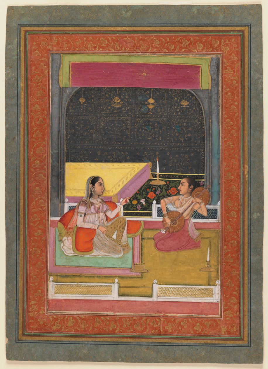 En kvällsmusik (ogenomskinlig wc & guld på papper) av Indian School