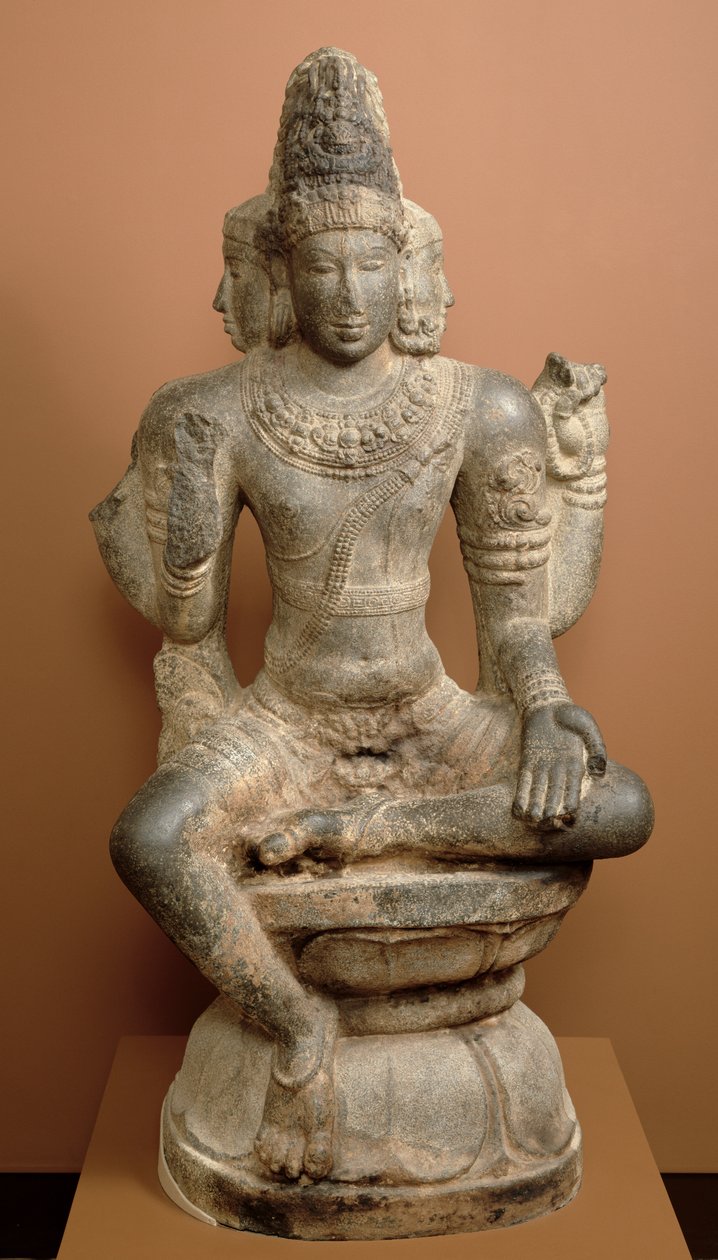 Brahma, Chola-dynastin (granit med spår av gesso och rött pigment) av Indian School