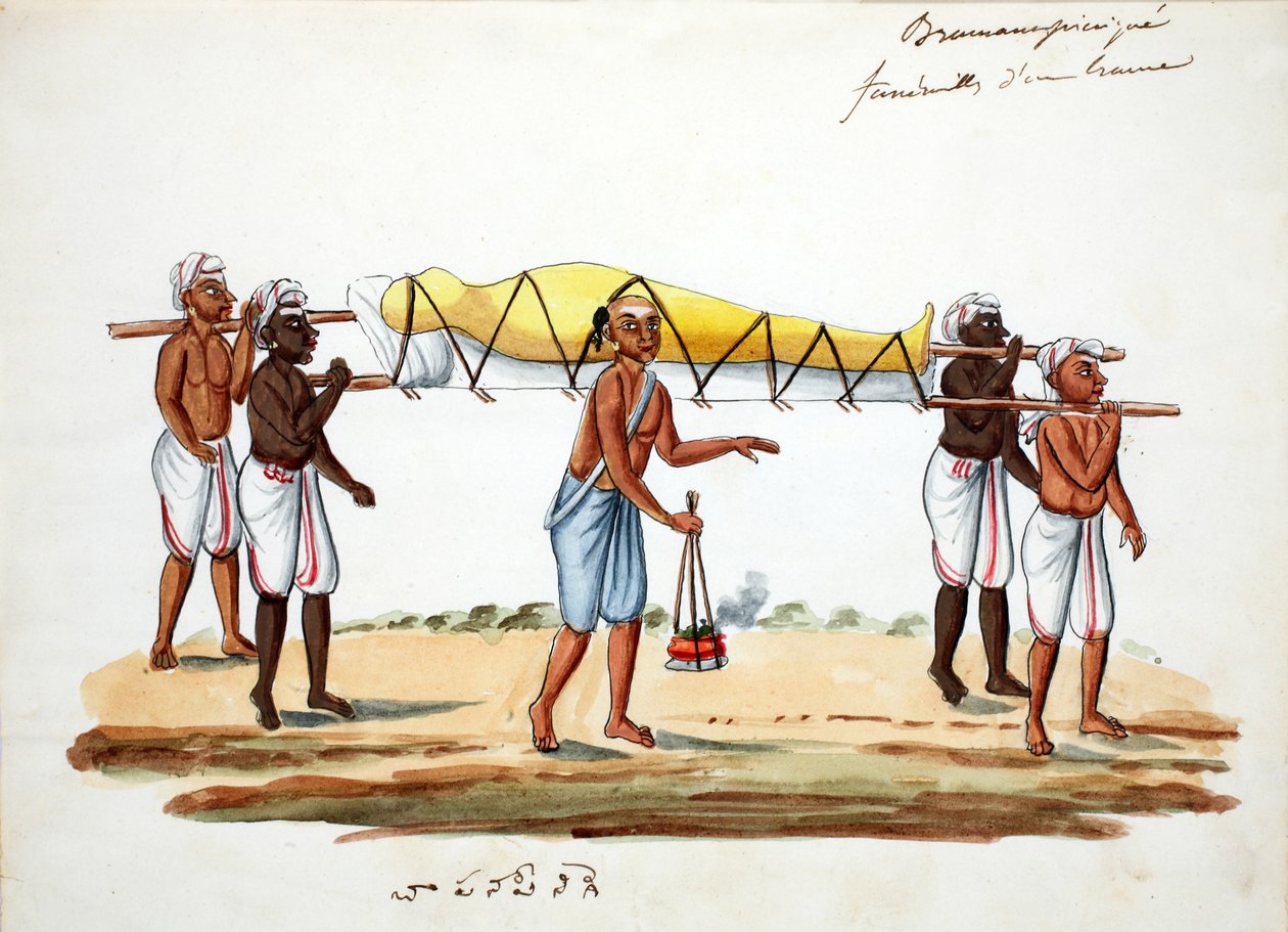 Brahman begravningståg (wc på papper) av Indian School