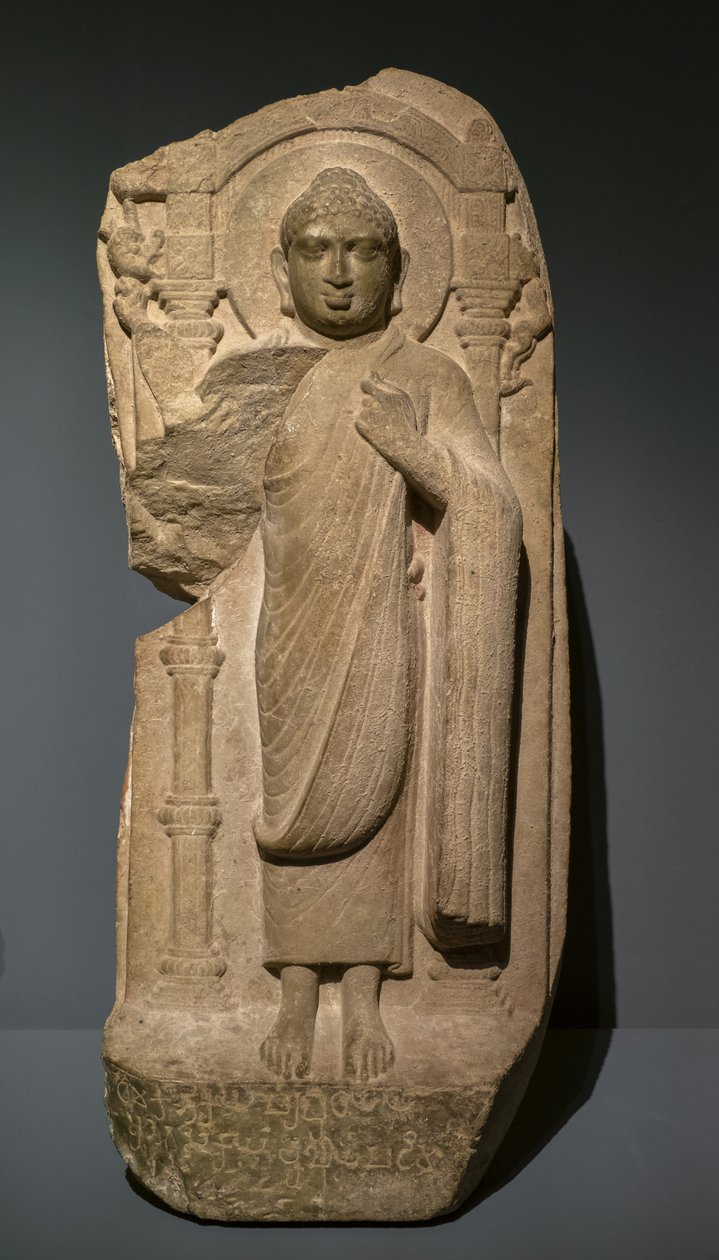 Buddha som står upp. Södra Indien, Andhra Pradesh, Ghantsala av Indian School