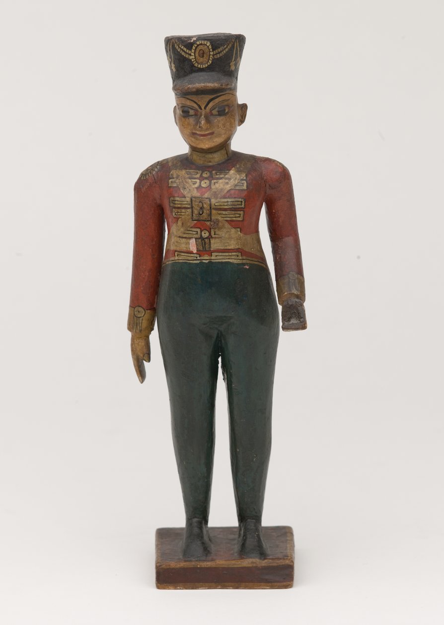 Snidad träfigur av en brittisk officer från 3:e Madras av Indian School