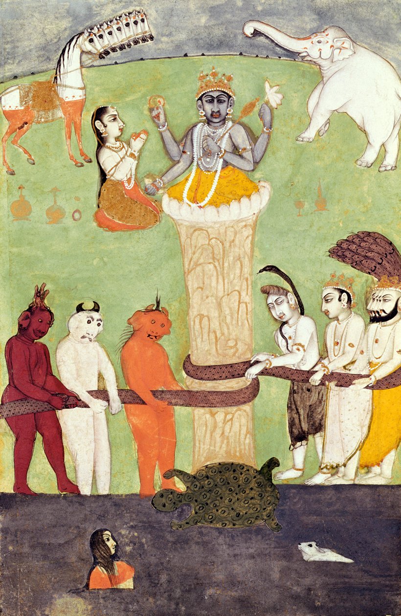 Kärnande av Mjölkhavet, 1400-1600-talet av Indian School
