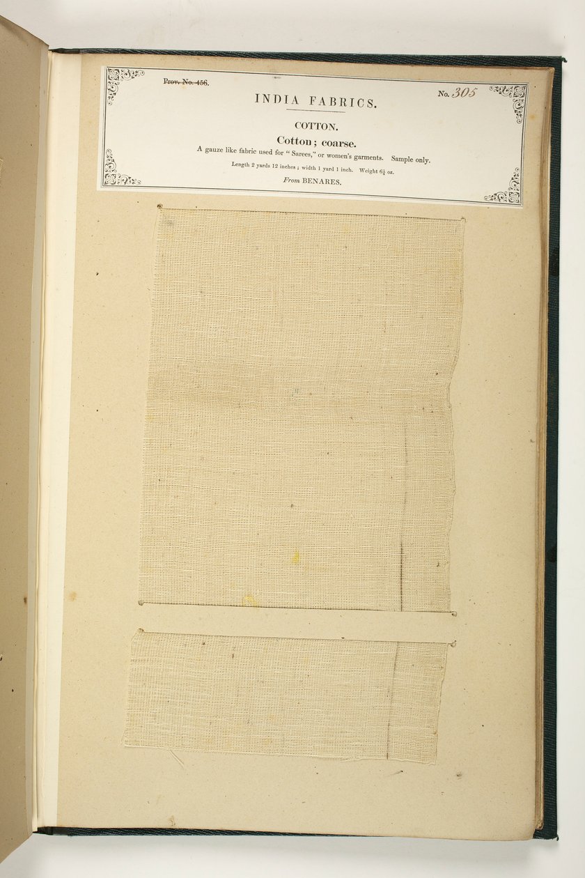 Coarse Cotton, Benares, från The Collection of the Textile Manufacturers of India, av John Forbes Watson, publicerad 1866 av Indian School
