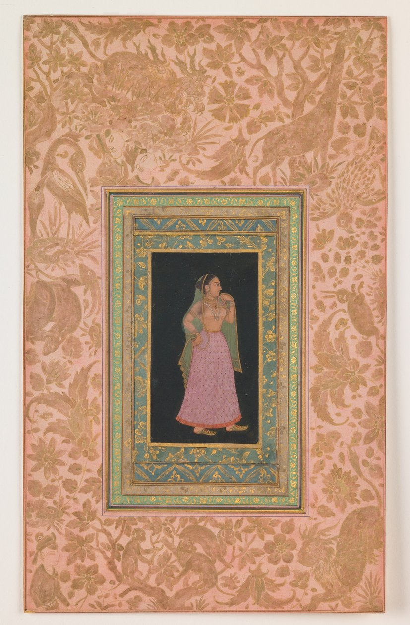Hovdam, Mughal-dynastin, Aurangzebs regeringstid, ca 1660-1700 (bläck  akvarell på papper) av Indian School