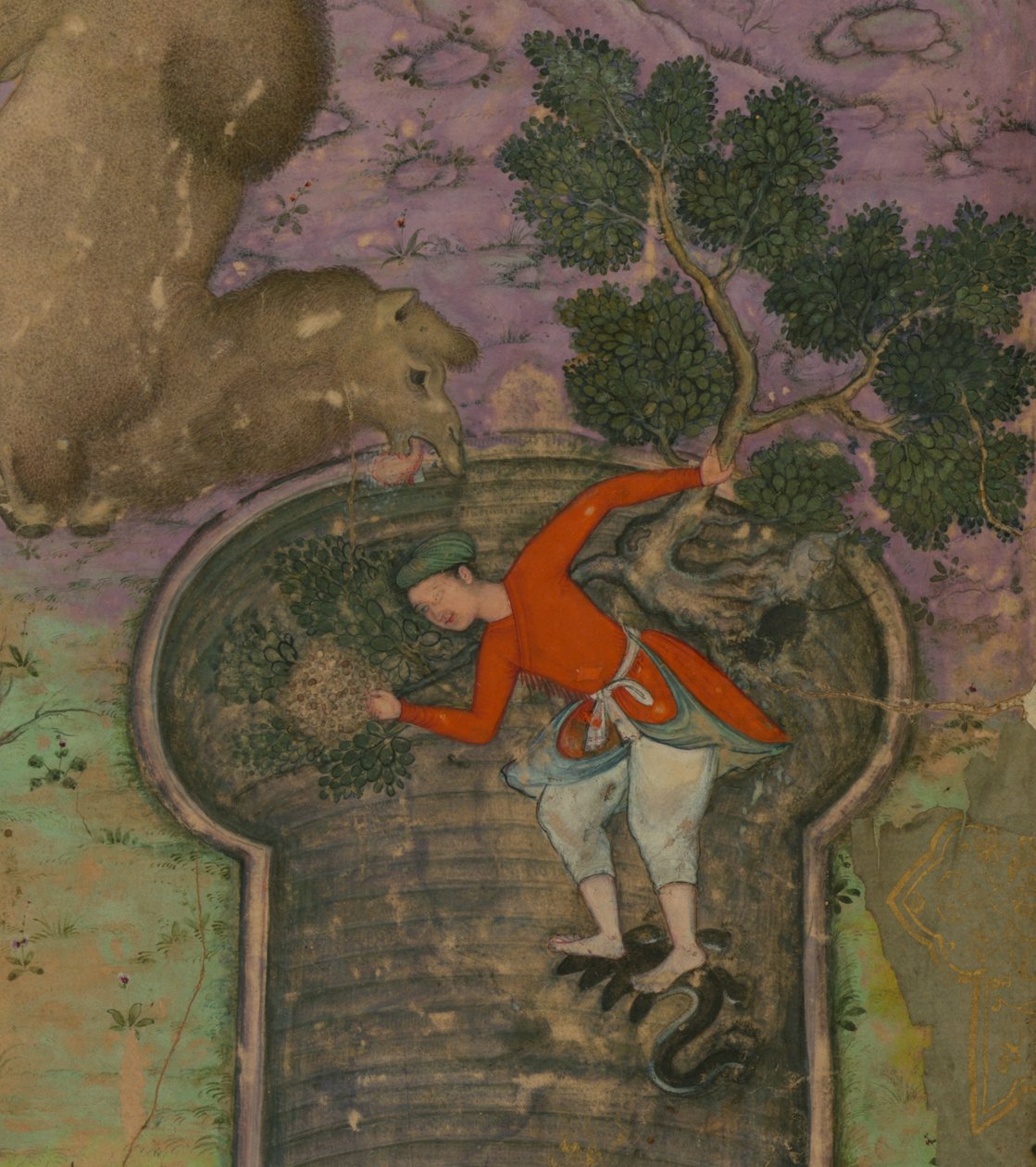 Detalj av en illustration från "Anv?r-i Suhayl? av Indian School
