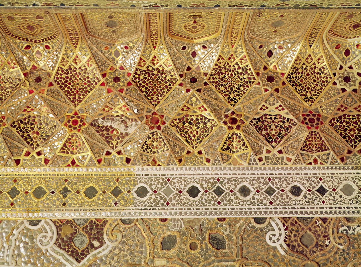 Detalj av Gallery of Mirrors, Sheesh Mahal, Lahore Fort av Indian School