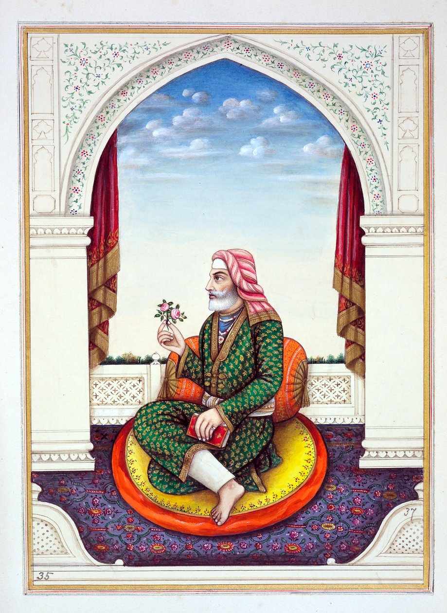 Dewan Sawan Mal (Multanwala), från The Kingdom of the Punjab, its Rulers and Chiefs, volym II, en volym med 30 akvarellstudier av en oidentifierad indisk konstnär, ca 1840 (wc på papper) av Indian School