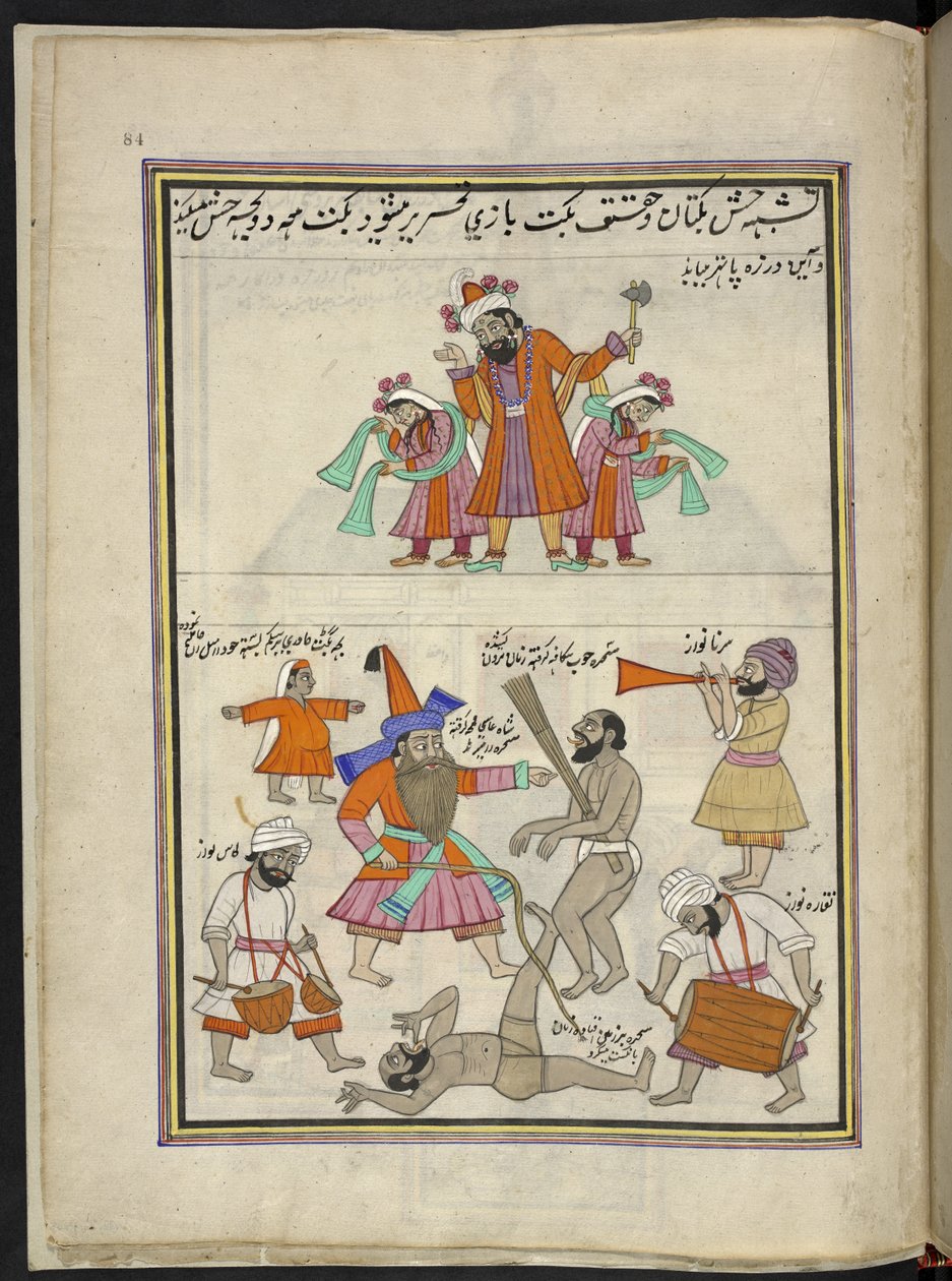 Underhållare,  86 teckningar inbundna i en volym som visar yrken och yrken i Kashmir, hantverkare visas i arbete med sina redskap och utrustning,  Av en Kashmir-konstnär, troligen i Srinagar, ca 1850-60 (gouache på papper) av Indian School