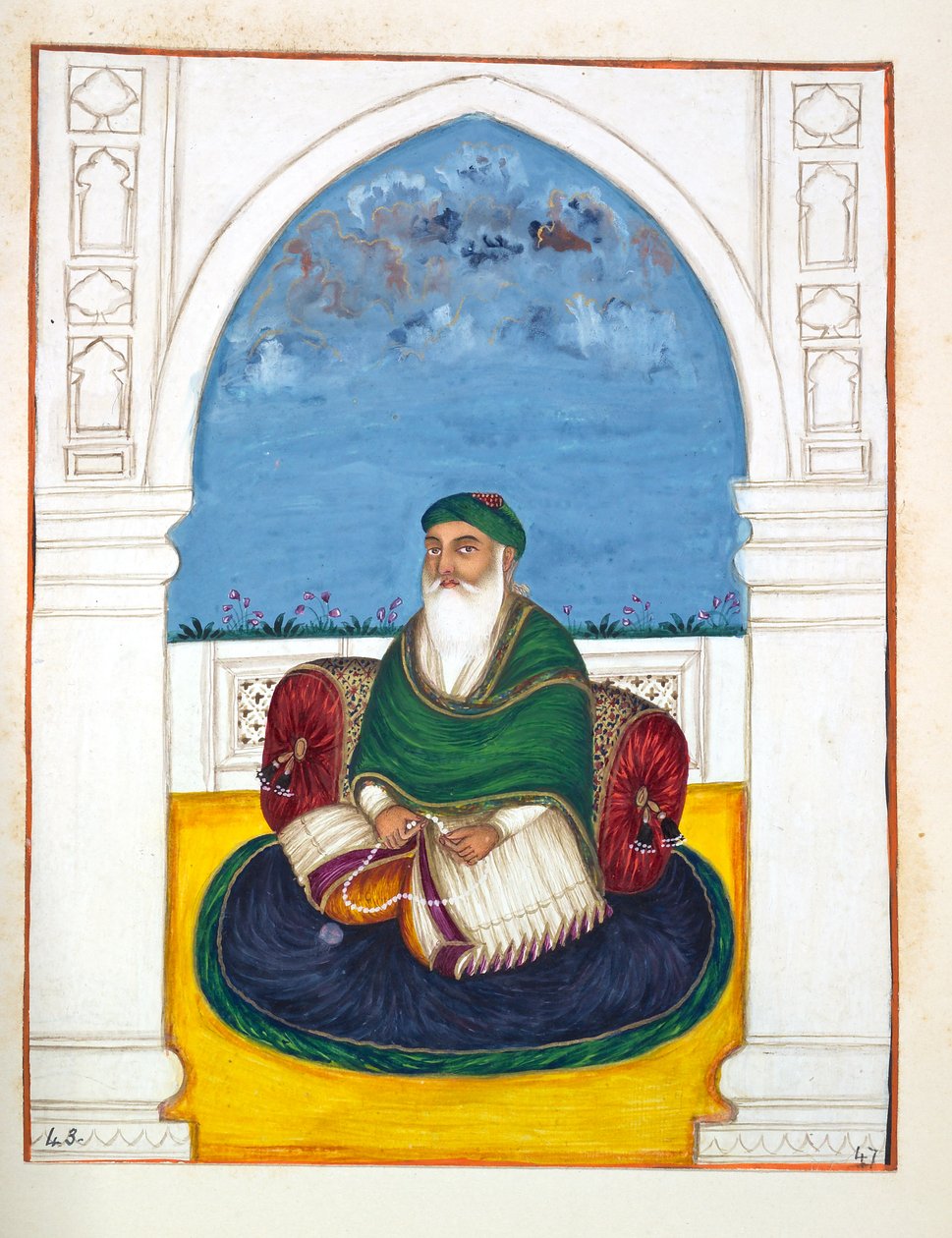 Fakir Imamuddin, från The Kingdom of the Punjab, its Rulers and Chiefs, volym II, en volym med 30 akvarellstudier av en oidentifierad indisk konstnär, ca 1840 (wc på papper) av Indian School