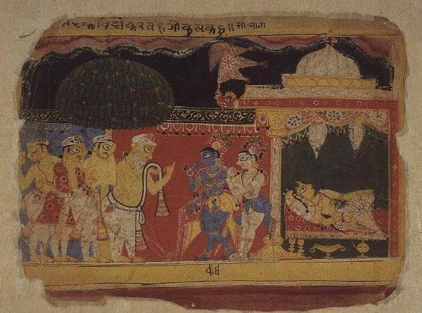 Folio. Nanda tar farväl av Krishna och Balarama, från 