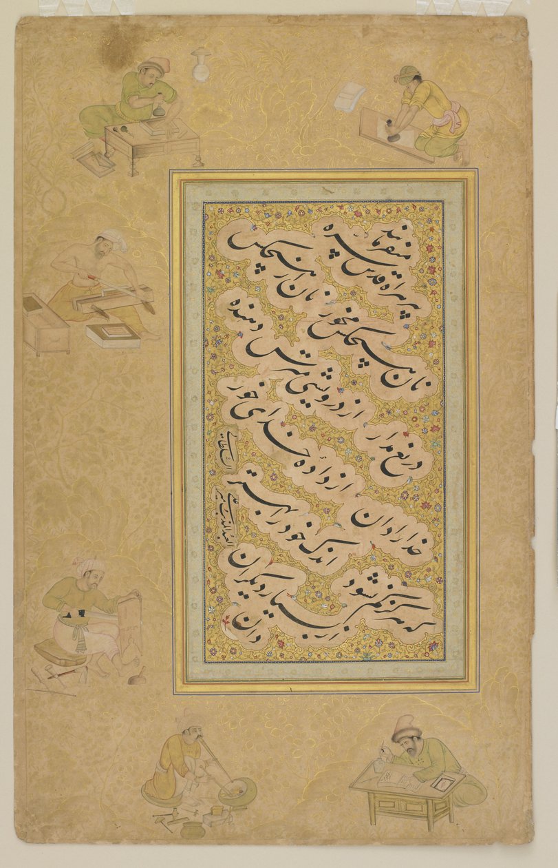 Folio från Jahangir-albumet, Mughal, c.1610 av Indian School