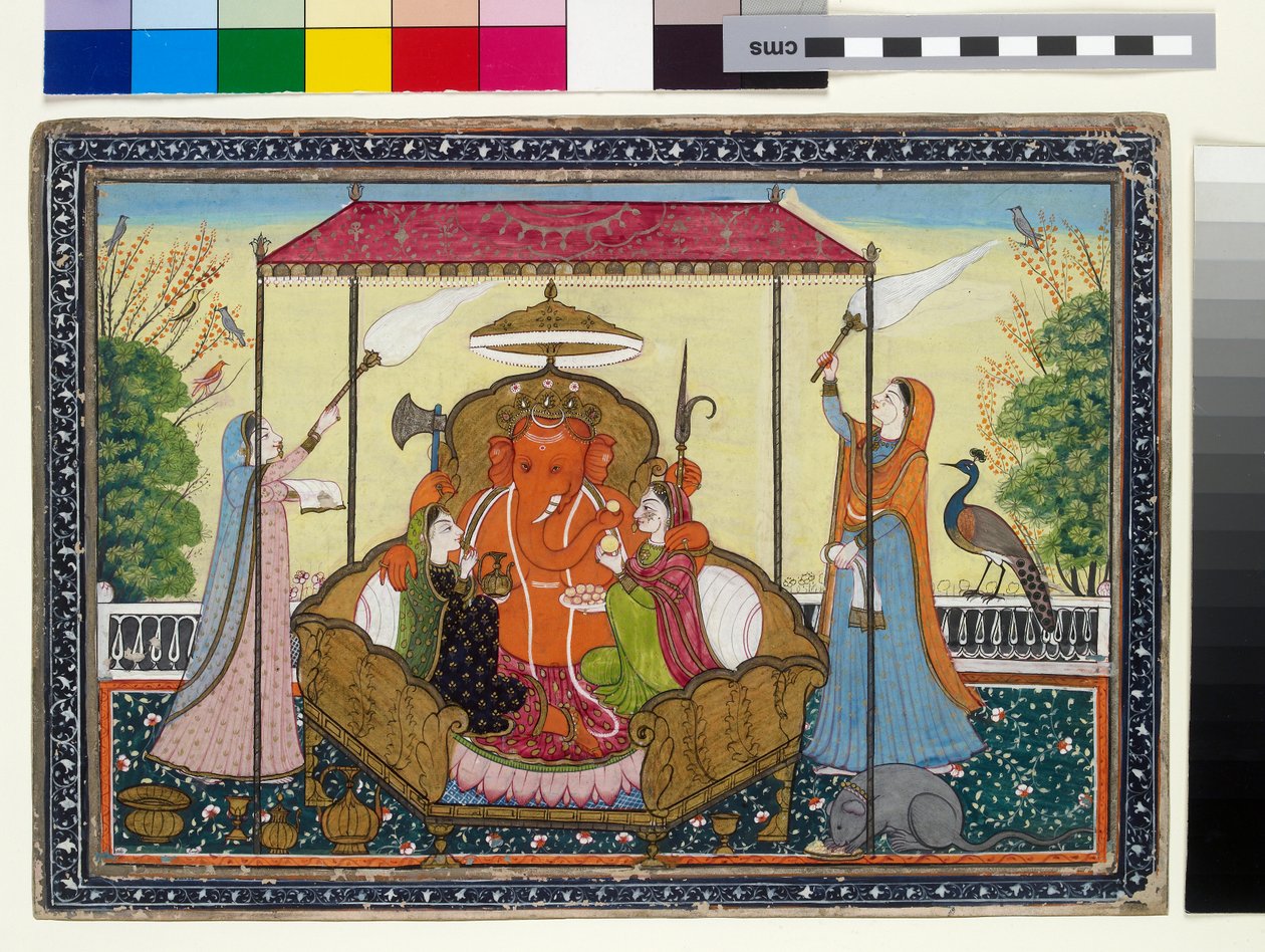 Ganesha med sina fruar och skötare av Indian School