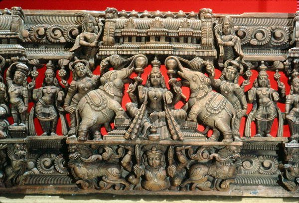 Gata Lakshmi, Goddess of Good Fortune & Abundance (trä) av Indian School