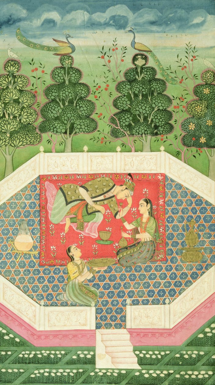 I. 11F.19 Feernas drottning underhåller prinsen, ca 1720-30 av Indian School