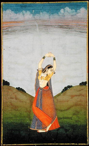 I. 57.13 En kvinna som längtar efter sin älskare, ca 1780 (vellum) av Indian School