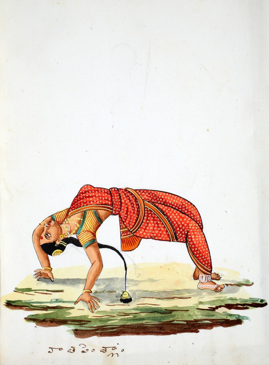Indisk kvinna som dansar (wc på papper) av Indian School