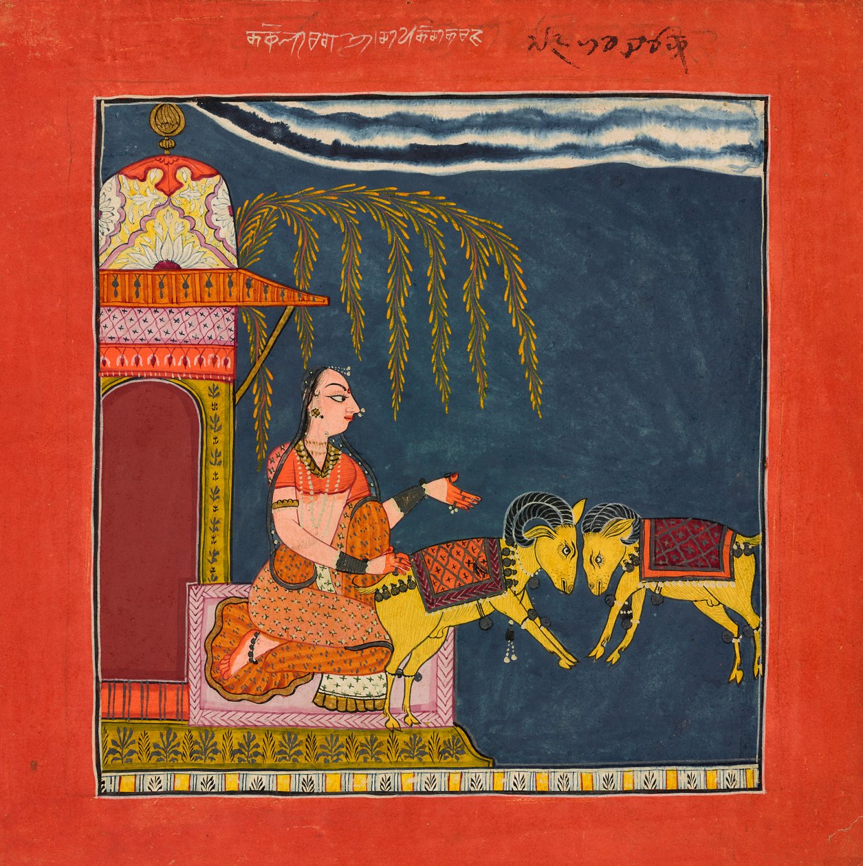 Kachheli Ragini, Från en Ragamala, S.1700 av Indian School