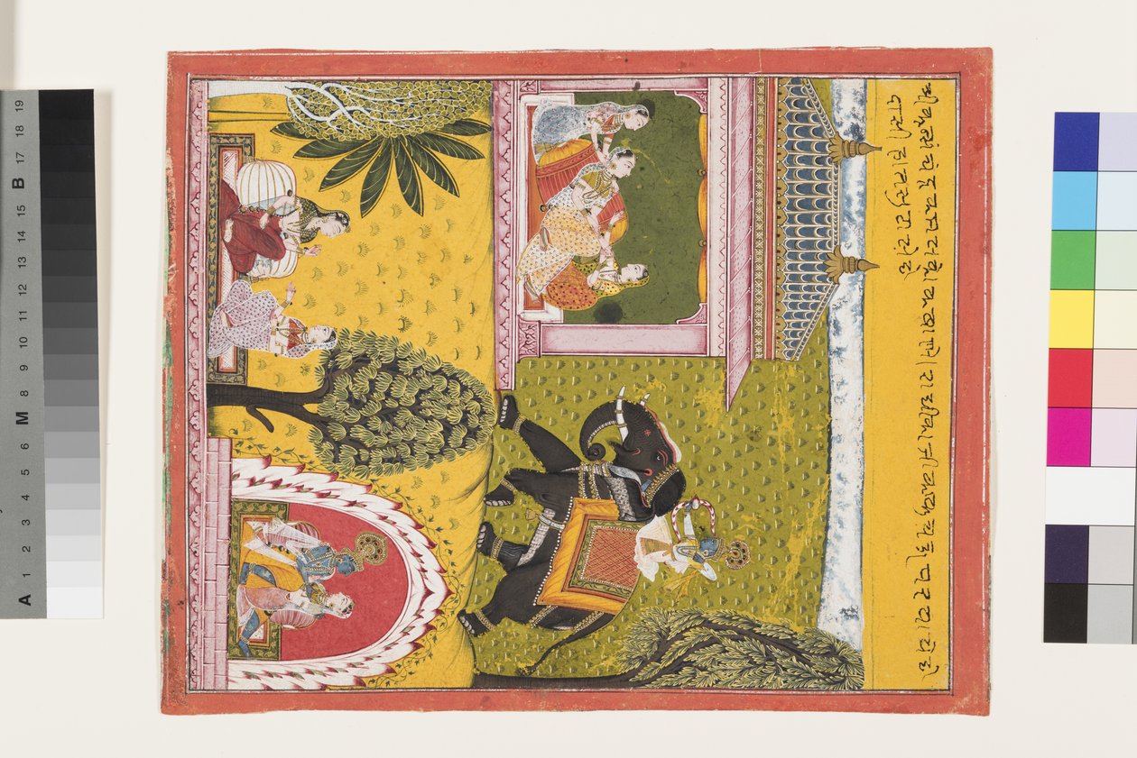 Krishna kommer till den kärlekskranke Radha, ca 1700 av Indian School