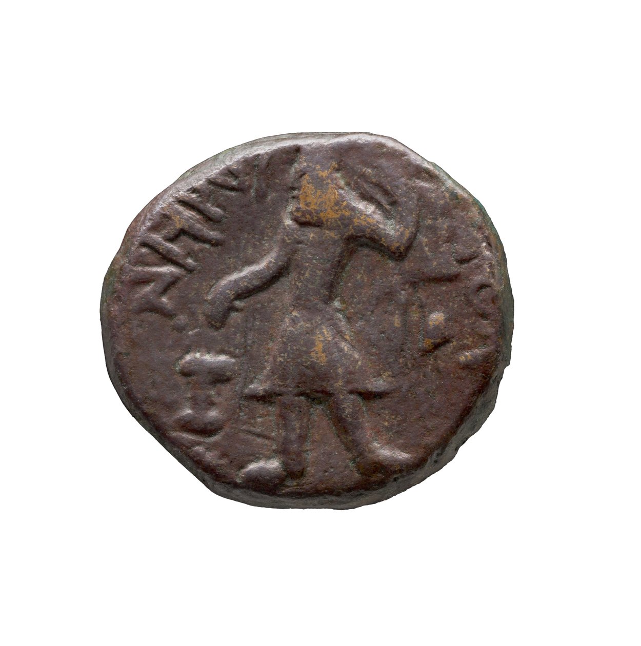 Kushan Coin, AD 127-155 (koppar) av Indian School