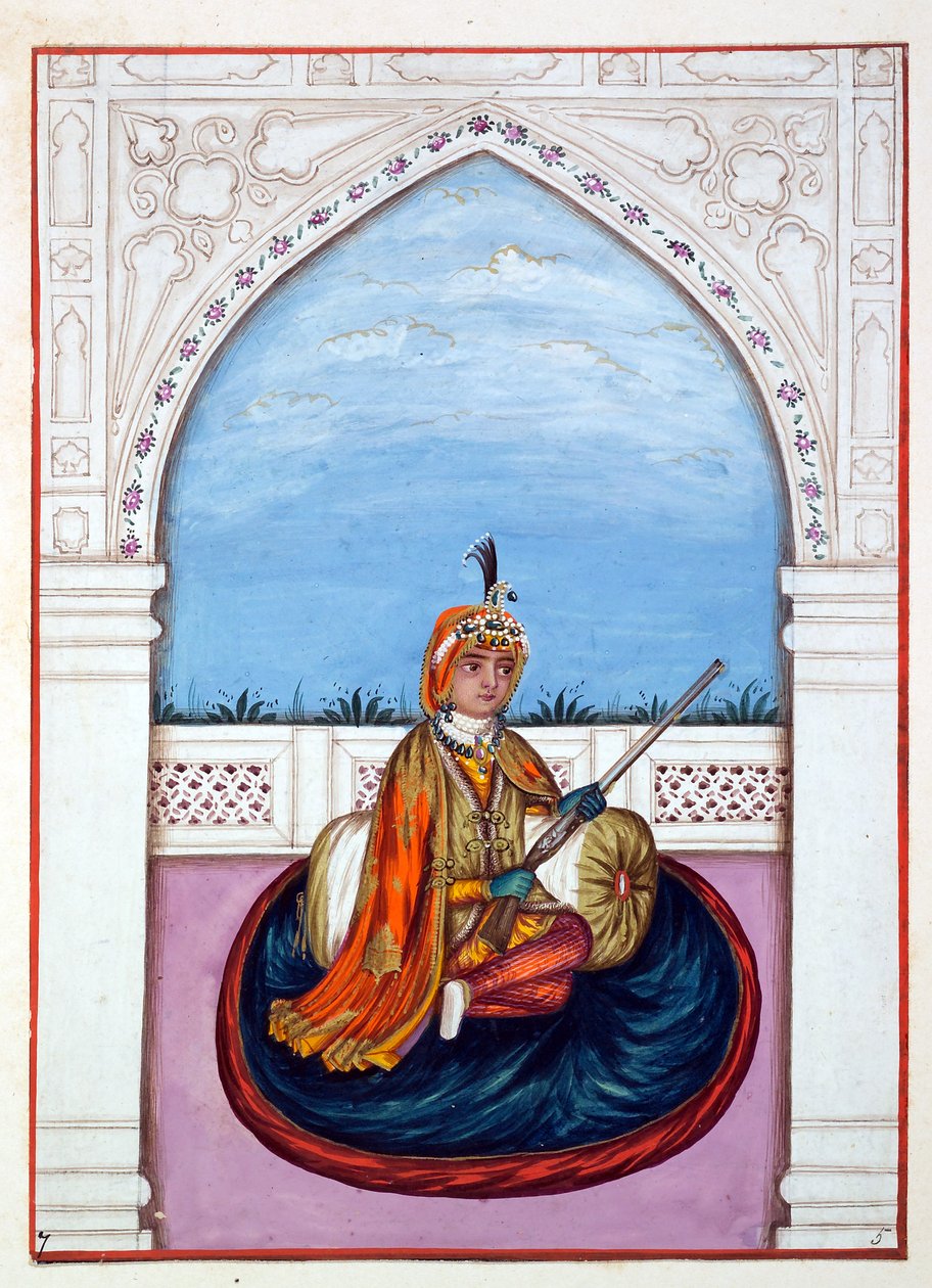 Maharaja Duleep Singh, från The Kingdom of the Punjab, its Rulers and Chiefs, volym I, en volym med 27 akvarellstudier av en oidentifierad indisk konstnär, ca 1840 (wc på papper) av Indian School