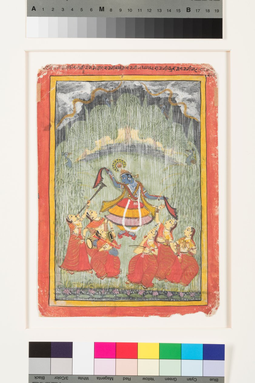 Megh Malar Raga, ca 1720 (ogenomskinlig w/c på papper) av Indian School