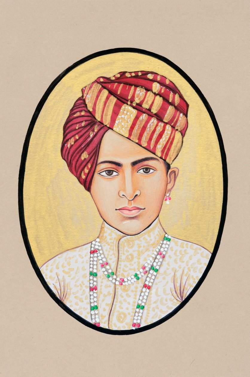 Miniatyrmålning av Maharaja Jai Singh Alwar av Indian School
