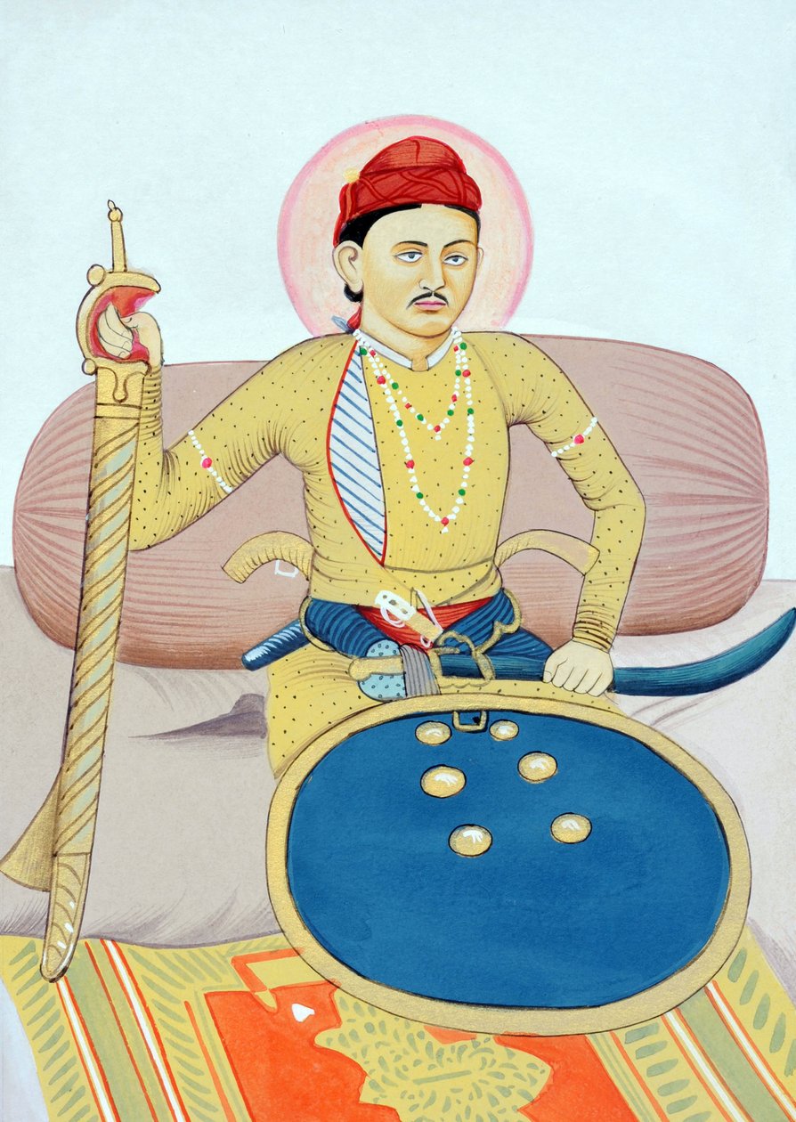 Miniatyrmålning av Maharaja Rana Zalim Singh Jhalawar av Indian School