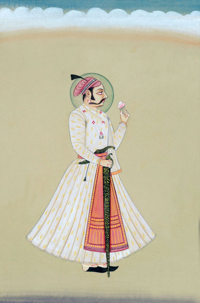 Miniatyrmålning av Maharana Amar Singh Udaipur av Indian School