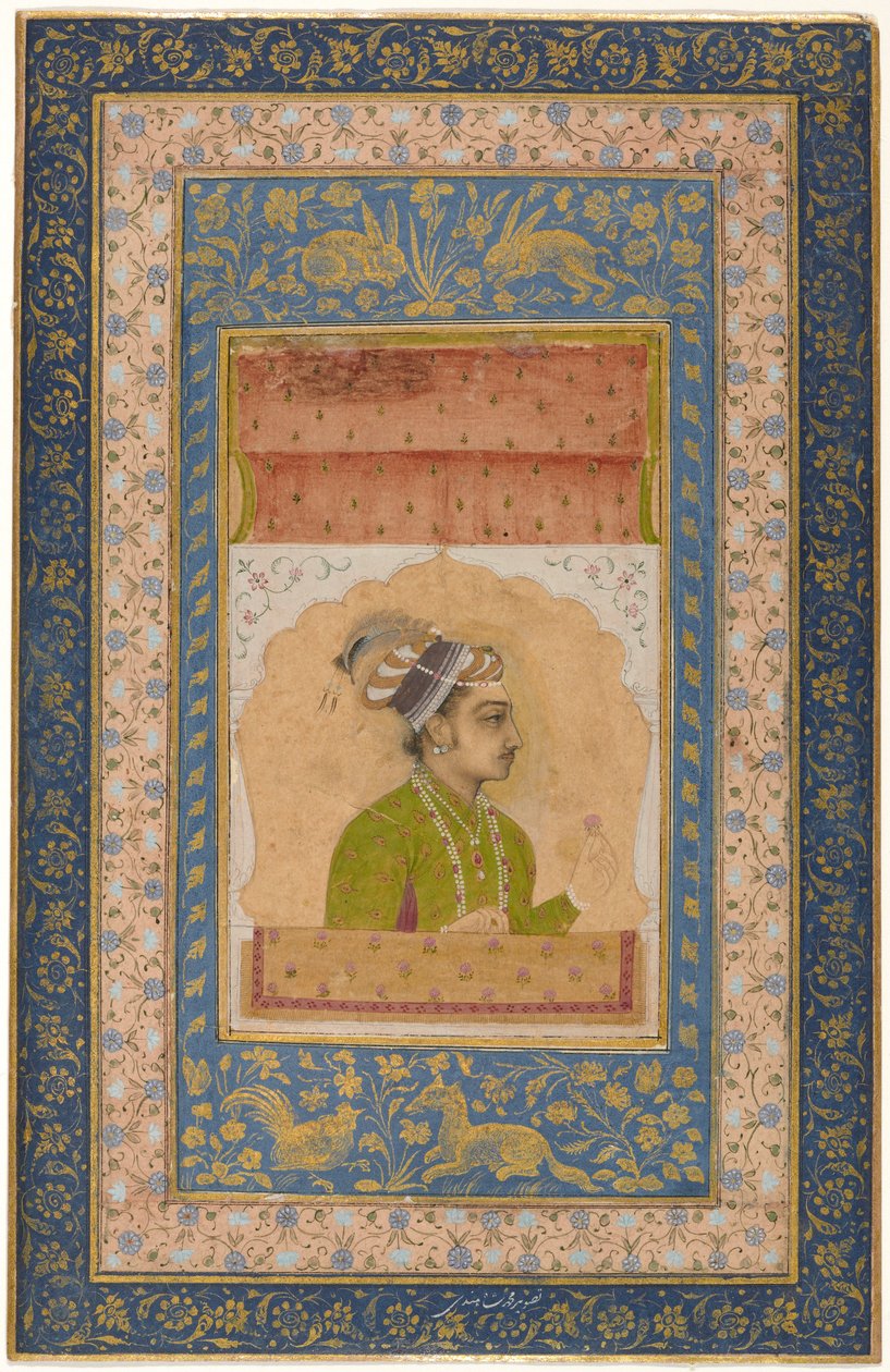 Miniatyrporträtt av Dara Shikoh, ca 1640 (gouache på papper monterad på albumblad) av Indian School