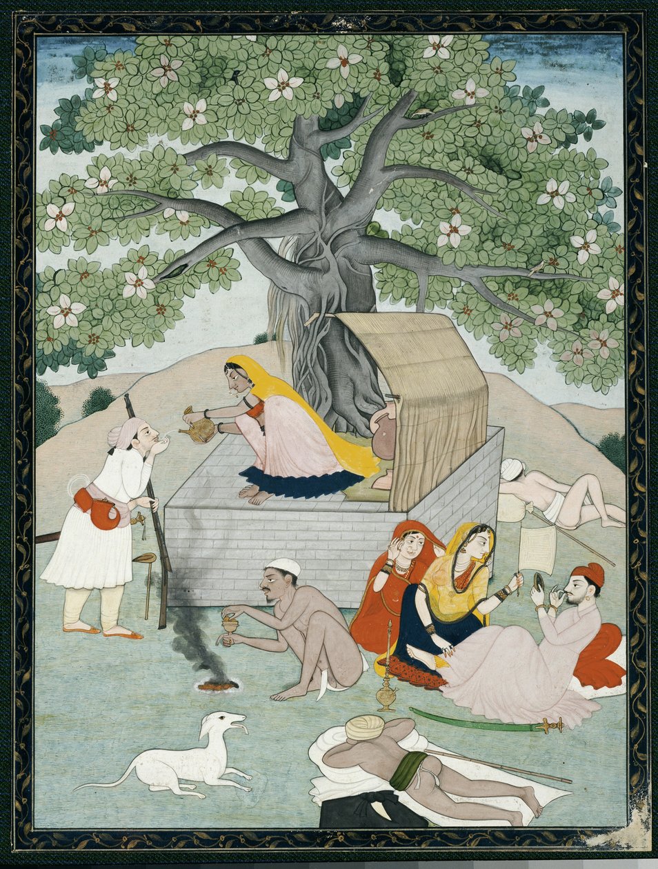 Miniatyr från ett album, Kangra av Indian School