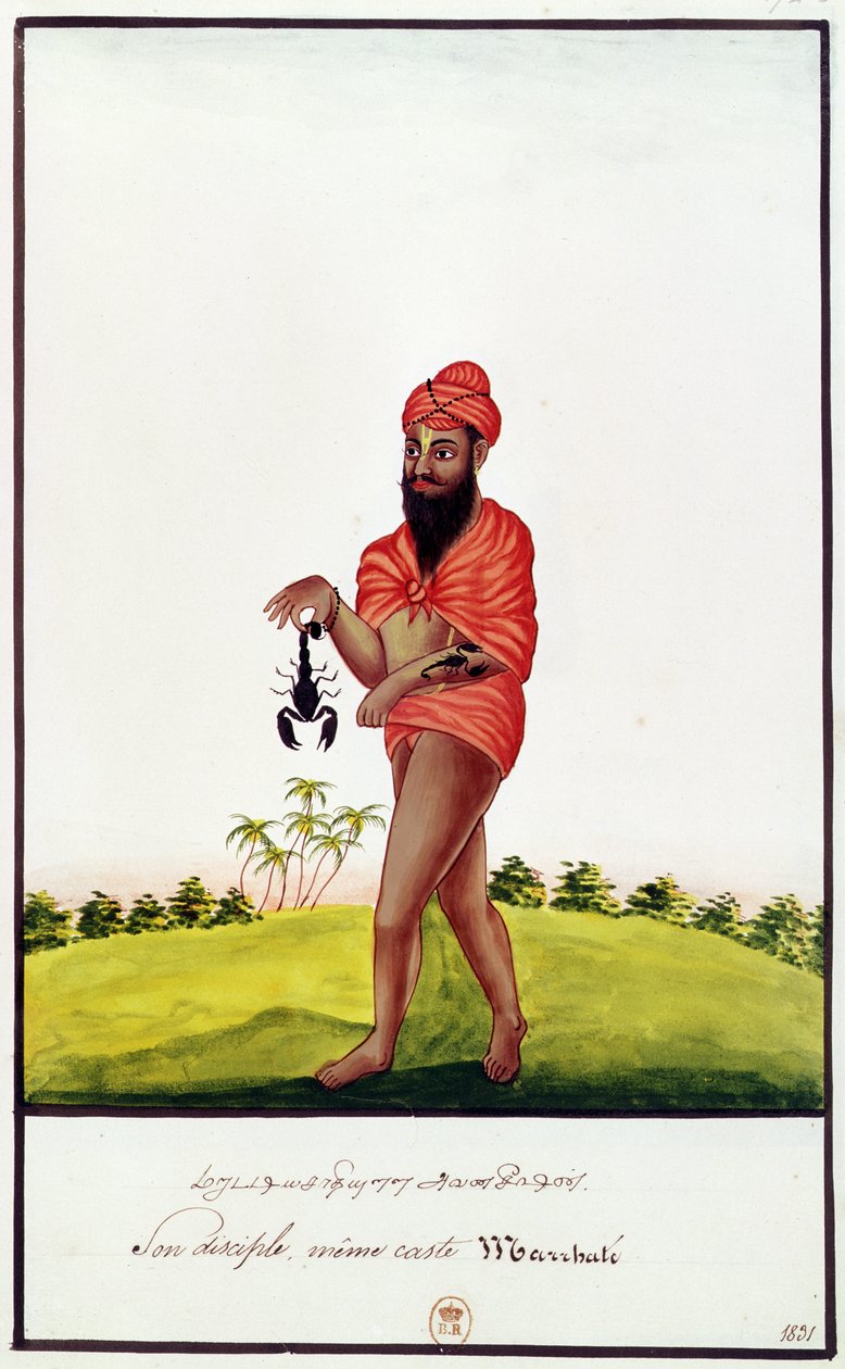 Ms Indien 743 Säljare av medel mot skorpionbett, 1831 av Indian School