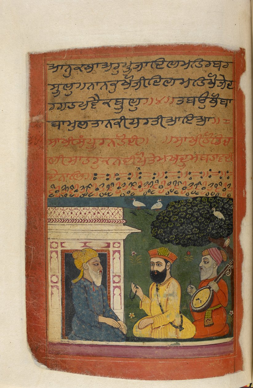 Ms Panj.B 40, f.48v, illustration från "Biography of Guru Nanak" av Indian School