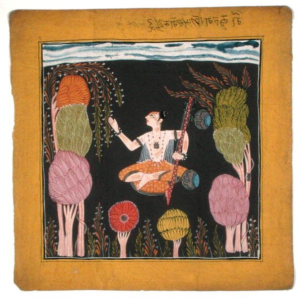 Musikläge Goda Raga-Kulu-Pahari, C100-80 (Gauche på papper) av Indian School