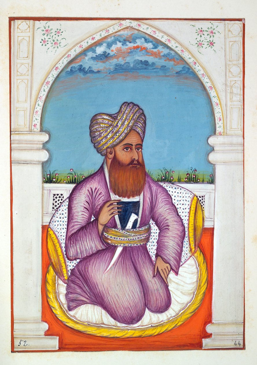 Nawab Pir Mohammad Khan, från The Kingdom of the Punjab, its Rulers and Chiefs, volym II, en volym med 30 akvarellstudier av en oidentifierad indisk konstnär, ca 1840 (wc på papper) av Indian School