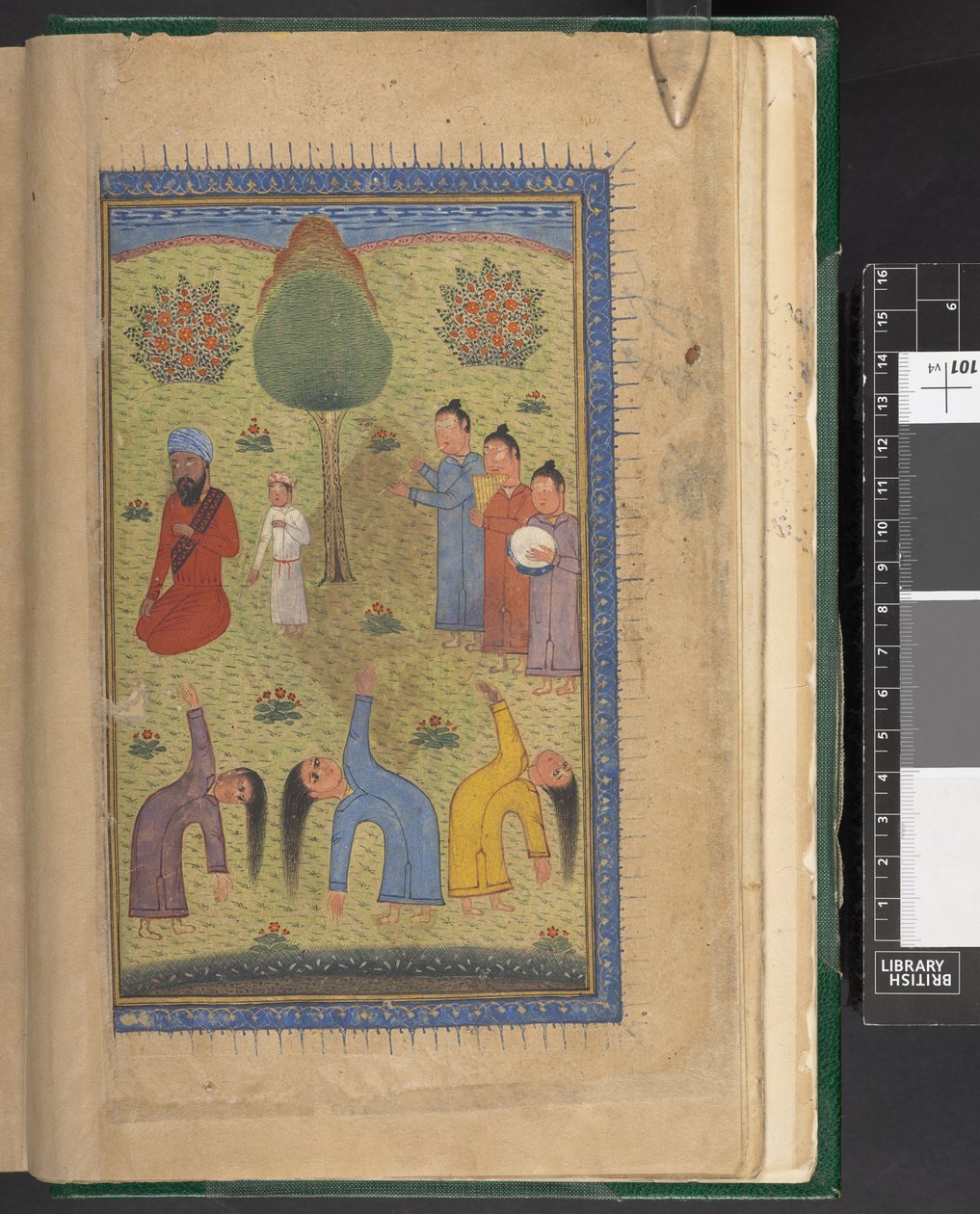 OMS/Or.1403, f.9v: Sufier som dansar, med musiker och åskådare, från 
