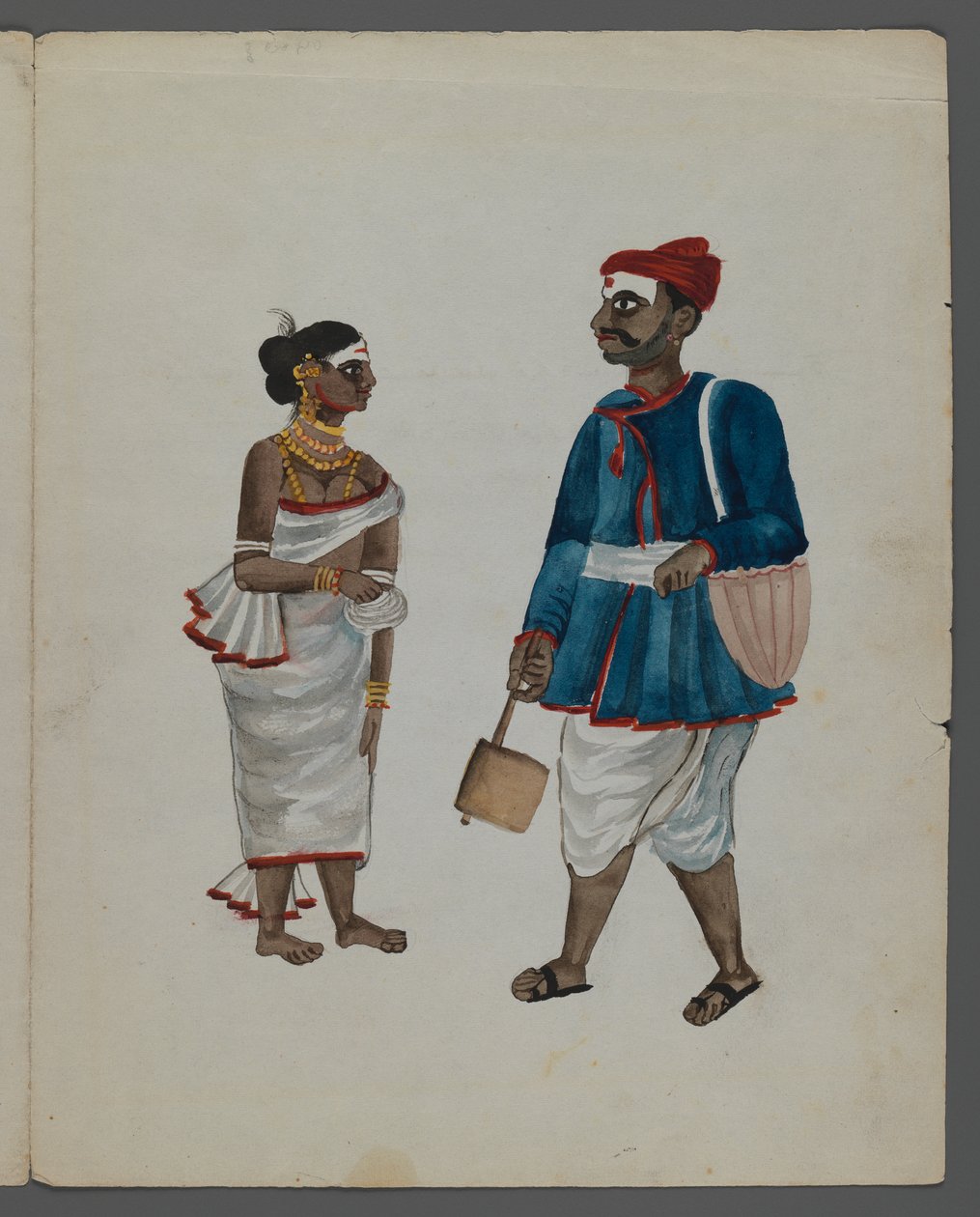 En av en uppsättning av nio bilder som visar indianer i olika yrken (wc på papper) av Indian School