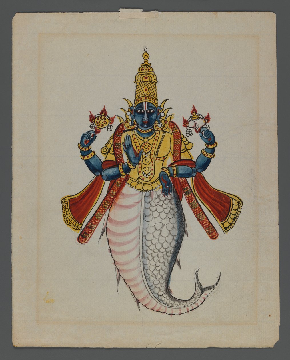 En av en uppsättning av nio bilder som visar indianer i olika yrken (wc på papper) av Indian School