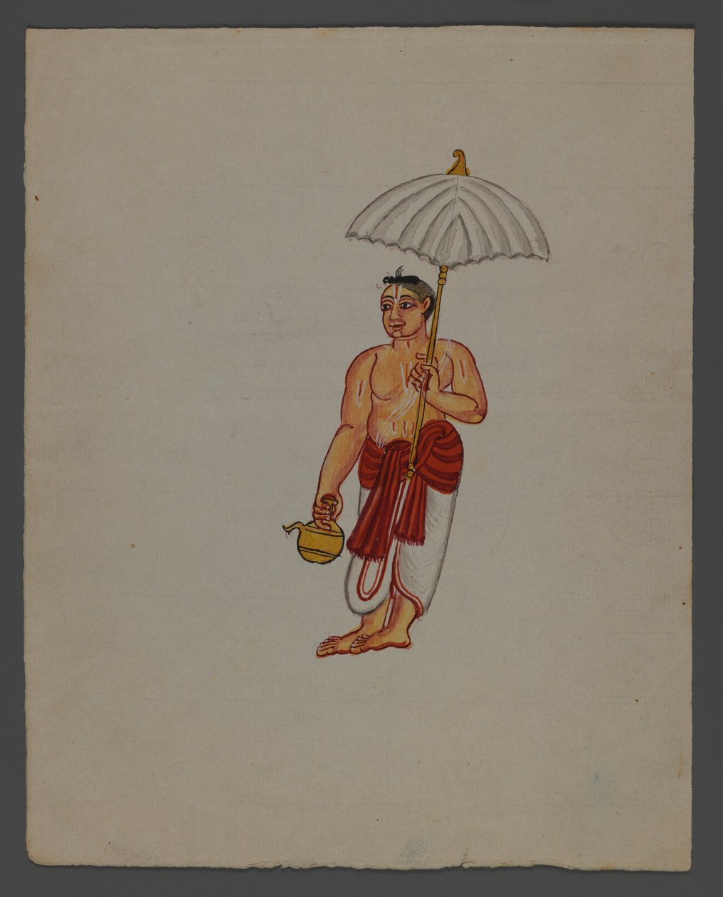 En av en uppsättning av nio bilder som visar indianer i olika yrken (wc på papper) av Indian School