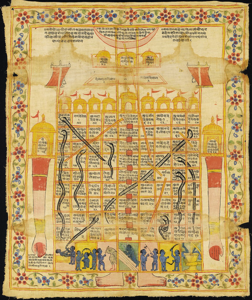 Målning av Gyan Bazi, Rajasthan, sent 1700-tal av Indian School