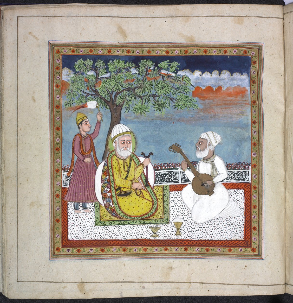 Panj.D.4 f.9 (vänster), Rani Jindans bönbok av Indian School
