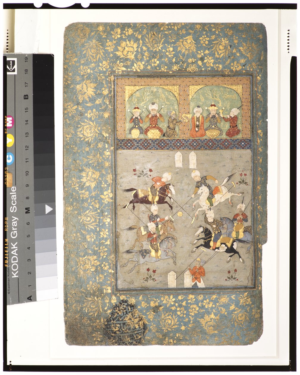 Polospelare, ca 1530 (ogenomskinlig akvarell & guld på papper) av Indian School