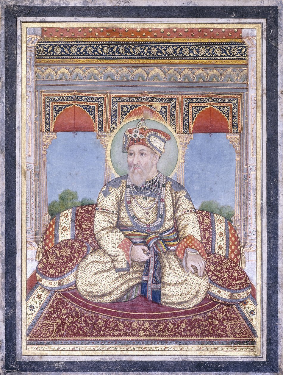 Porträtt av Akbar Shah II, tidigt 1800-tal av Indian School