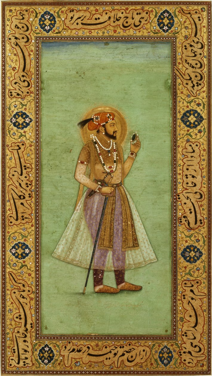 Porträtt av Shah Jahan av Indian School