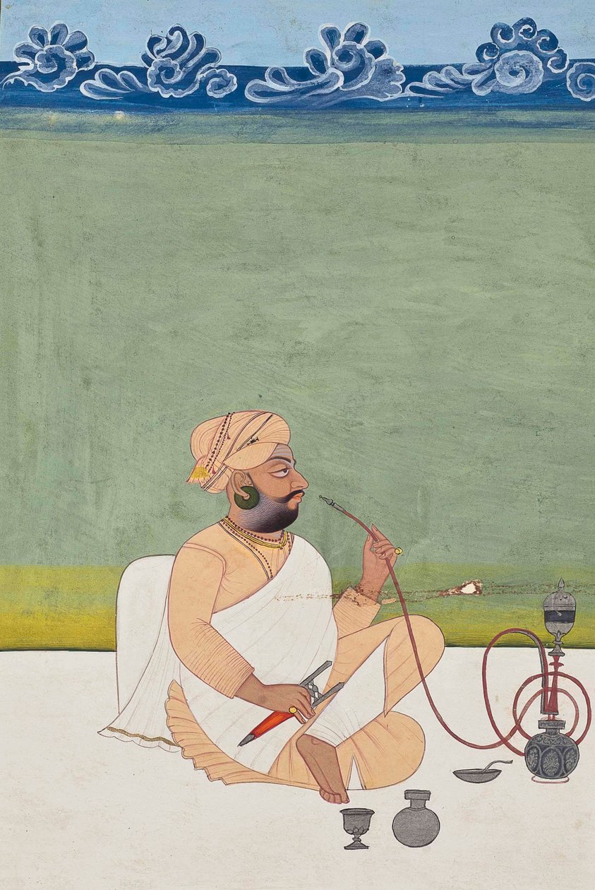 Porträtt av en Khanphata Yogi, ca 1800 av Indian School