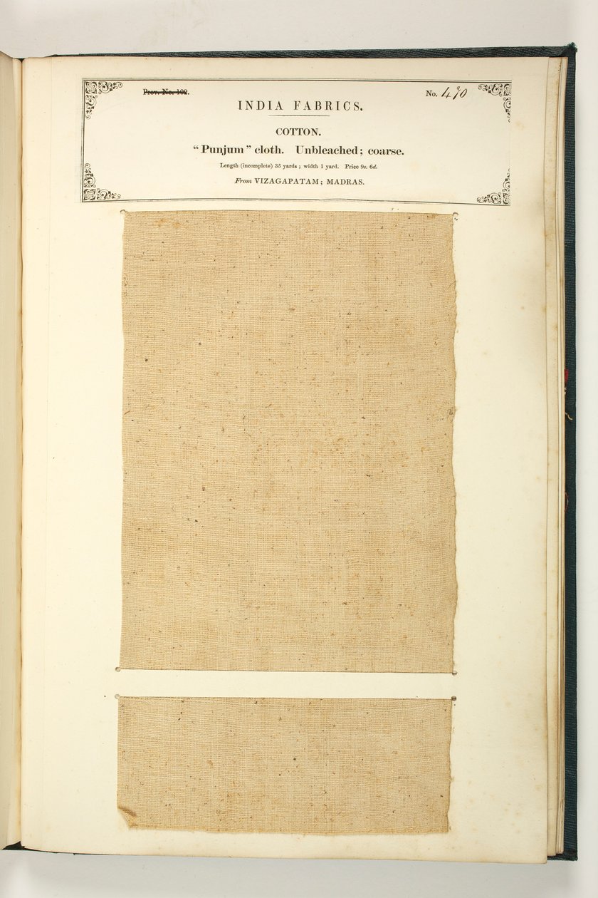 Punjum Cloth, Vizagapatam, Madras, från The Collection of the Textile Manufacturers of India, av John Forbes Watson, publicerad 1866 av Indian School