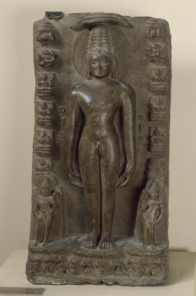 Relief föreställande Vrishabha, den första Tirthankara av Indian School