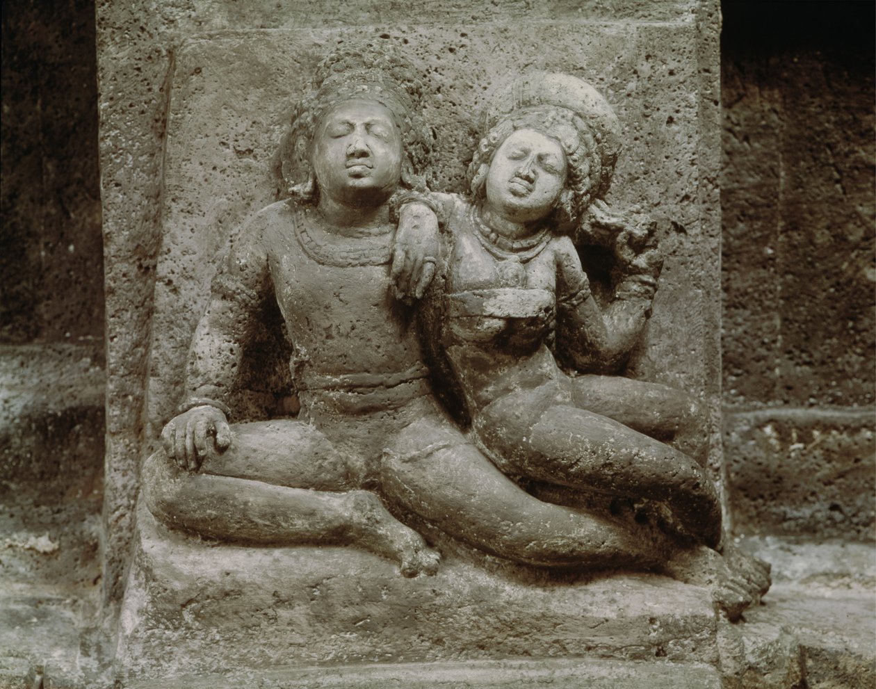 Relief av ett Mithuna-par, från Cave 4 av Indian School