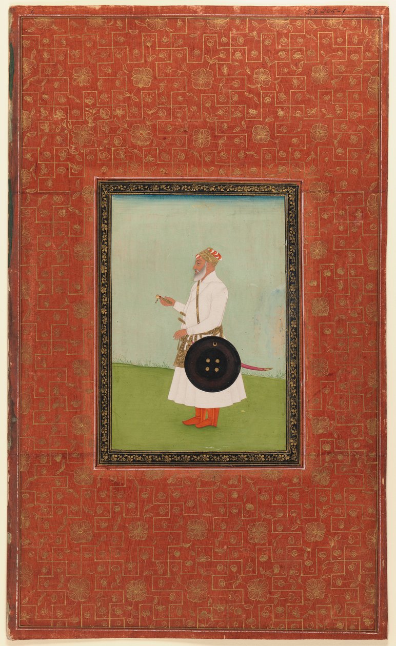Ruh Allah Khan, 1875-1900 (ogenomskinlig wc & guld på papper) av Indian School