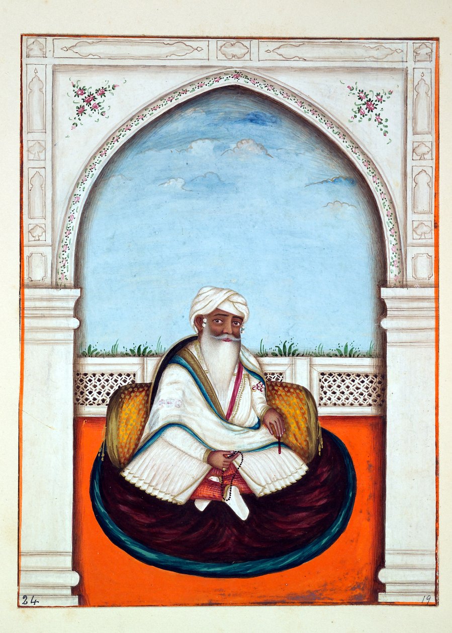 Sirdar Sham Singh, från The Kingdom of the Punjab, its Rulers and Chiefs, volym I, en volym med 27 akvarellstudier av en oidentifierad indisk konstnär, ca 1840 (wc på papper) av Indian School